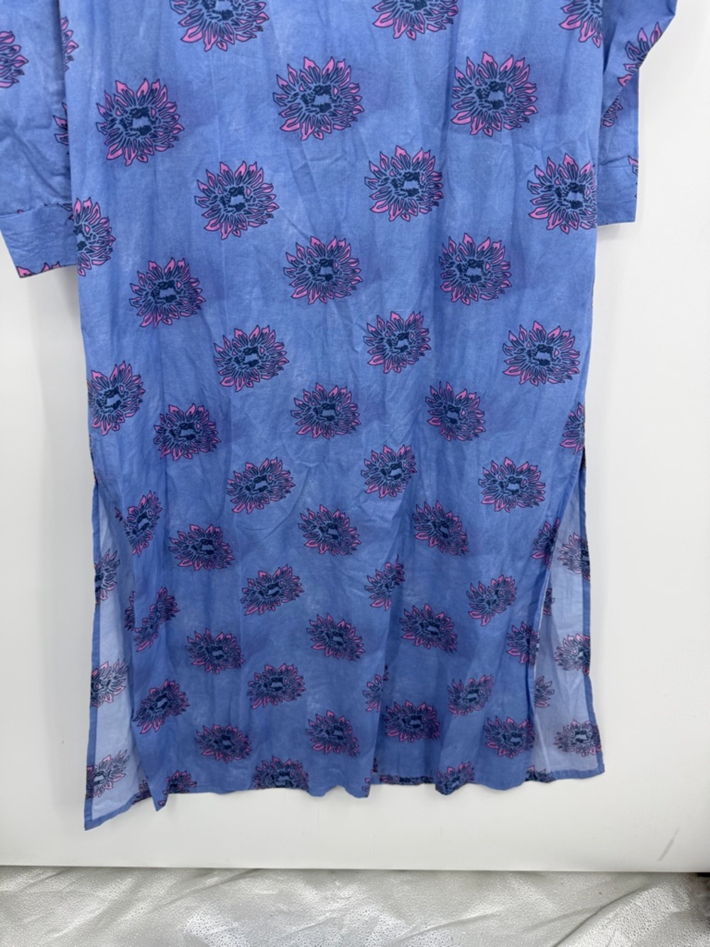 BINDU gaby tunic shirt dress in periwinkle blue pink sz S button front - Picture 6 of 12